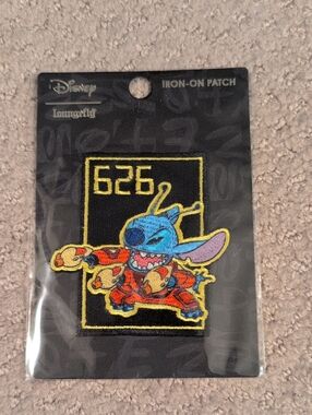 Loungefly Disney Blue Stitch 626 Iron-On Patch with Yellow and Red Accents
